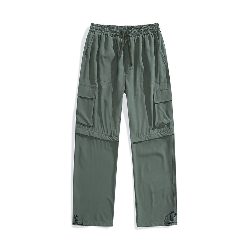Men's convertible cargo zip pants with removable thighs, oversized flap pockets, and elastic drawstring waistband Mune Fashion