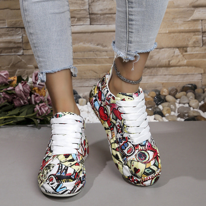 Women’s Fashion High-Top Sneakers with Colorful Graphic Design Mune Fashion