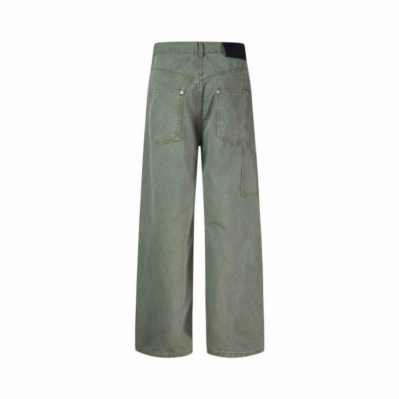 Women's wide high-waist pants with asymmetric button placket and patch pockets Mune Fashion