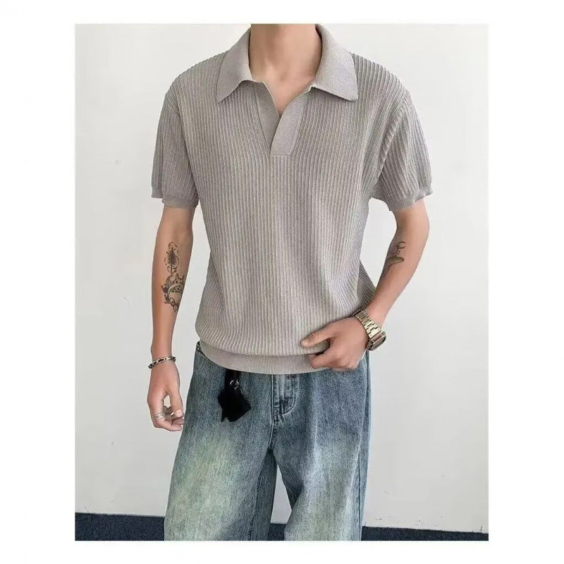 Men's Elegant Polo Shirt with Textured Design Mune Fashion