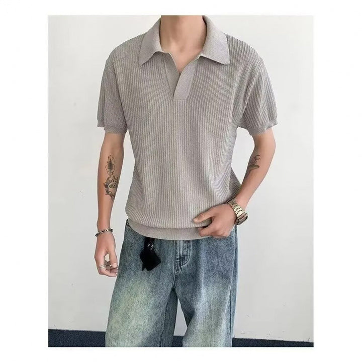 Men's Elegant Polo Shirt with Textured Design Mune Fashion