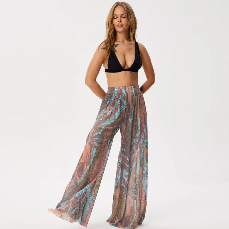 Ladies leggings made of airy, transparent fabric quality with exotic pattern Mune Fashion