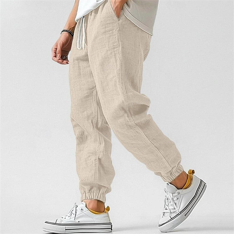 Men's Lightweight and Comfortable Linen Jogging Pants Mune Fashion