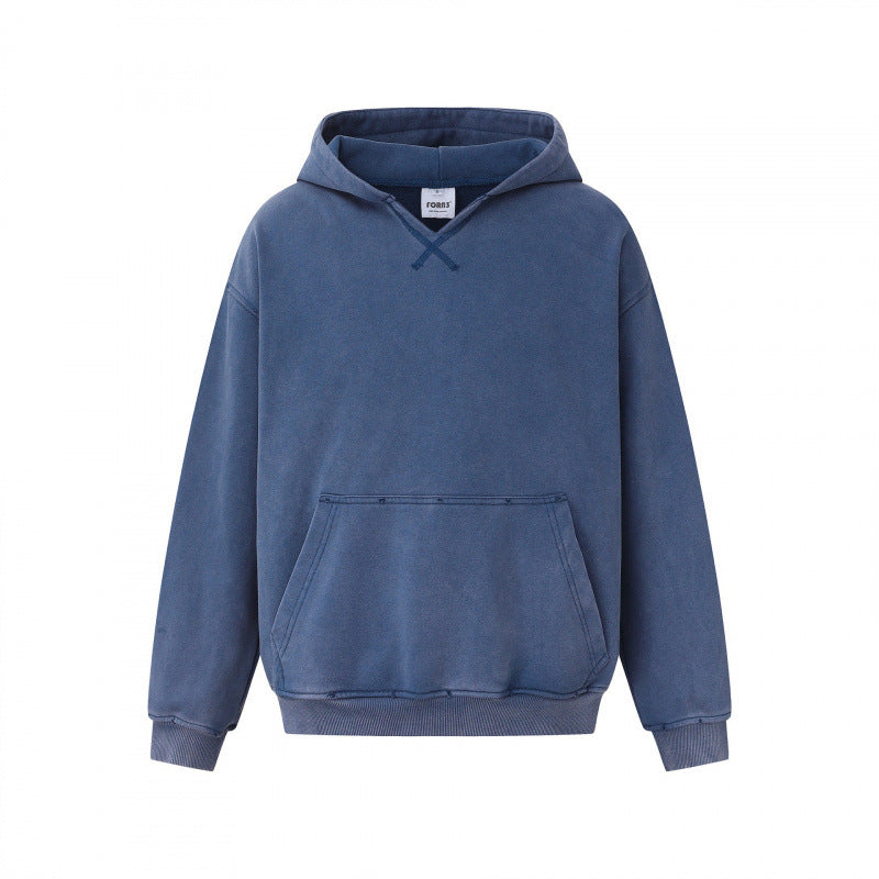 Unisex Oversize Hoodie made of French Terry with kangaroo pocket and light vintage wash Mune Fashion