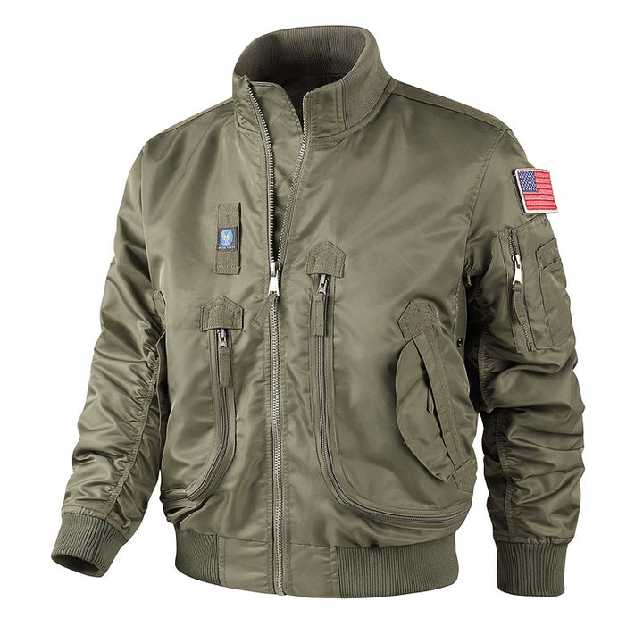 Men's classic bomber jacket in pilot design with multifunctional pockets and sturdy zipper Mune Fashion