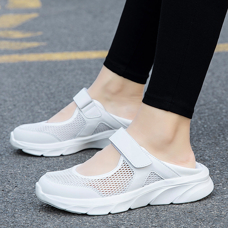 Women's Nan Comfort Strap Sneakers with Velcro Seamless Knit Shaft and Cushioning Lightweight Sole Mune Fashion