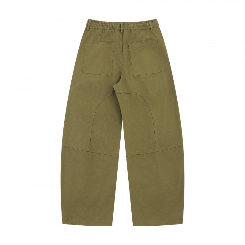 Unisex Wide Utility Cargo Pants made of cotton blend with drawstring waistband, large patch pockets, and balloon-shaped silhouette Mune Fashion