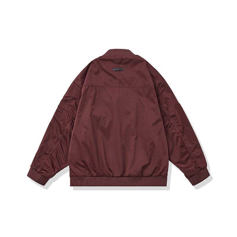 Unisex Short Cut Boxy Bomber Jacket in Utility Look with Front Zip, Flap Pockets and Ribbed Cuffs Mune Fashion