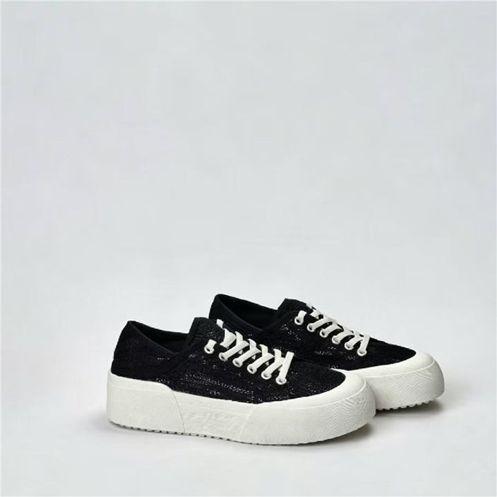 Women's platform sneakers with knitted upper material and thick platform sole Mune Fashion