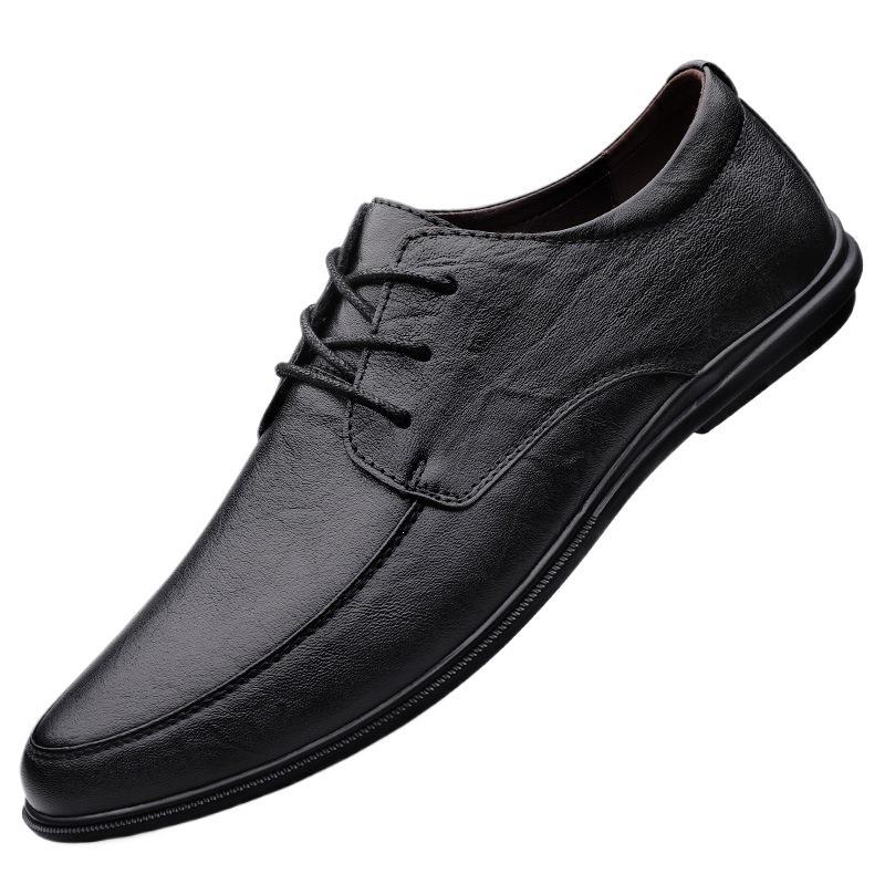 Men's Elegant Genuine Leather Lace-Up Shoes Mune Fashion