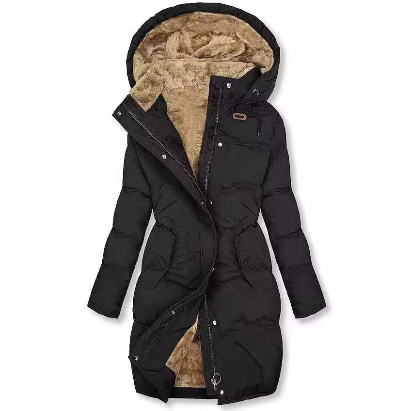 Women's Insulated Winter Parka with Removable Hood and Soft Lining Mune