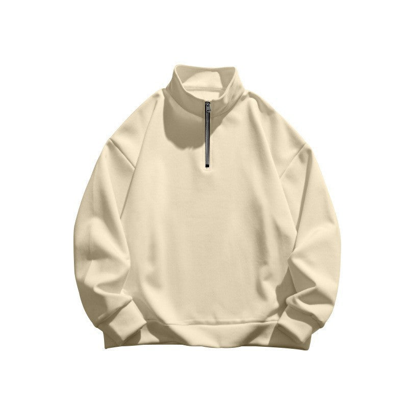 Unisex oversized sweatshirt with half zipper and stand-up collar made of soft cotton blend Mune Fashion