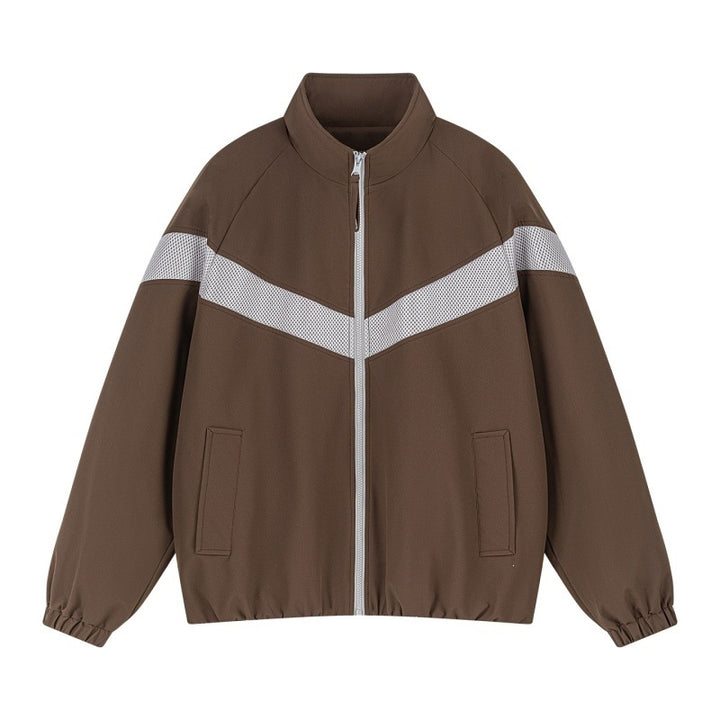 Unisex Light Training Jacket in Retro Sports Style with V-shaped Reflective Insert Mune Fashion