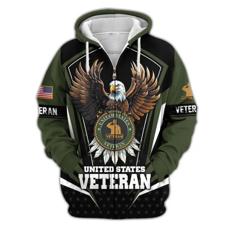 Men's hoodie with American veteran motif Mune Fashion