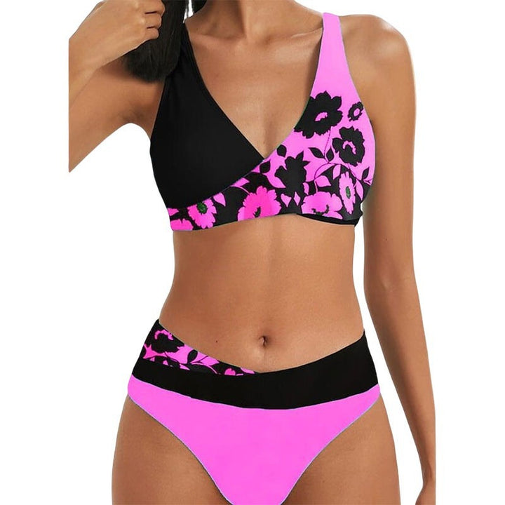 Women's bathing set with glossy floral pattern Mune Fashion