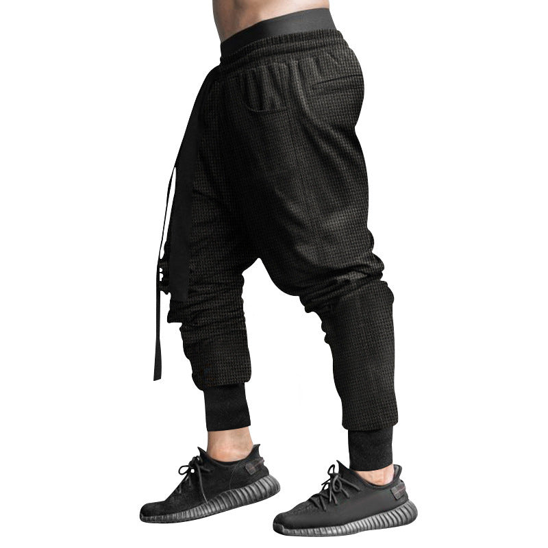 Men's waffle texture joggers with a low rise elastic comfort waistband and tapered leg opening Mune Fashion
