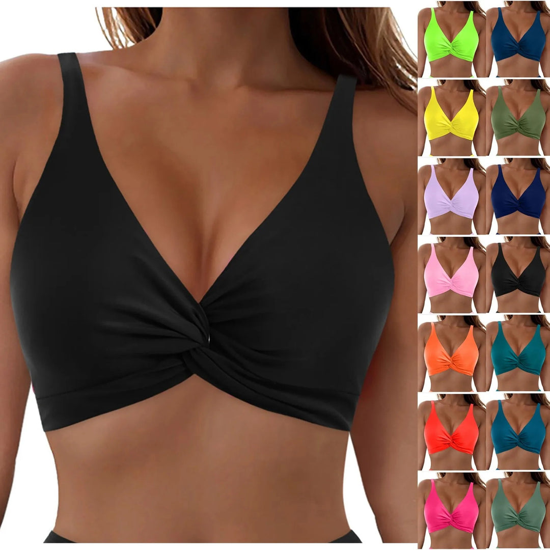 Women's Sporty Bikini Top with Twist Design Mune Fashion
