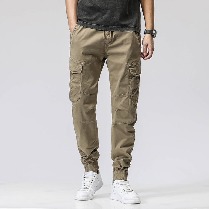 Herren Cargo-Joggerhose mit ergonomischen Kniepasse, elastischem Tunnelzugbund und großvolumigen Klappentaschen Mune Fashion