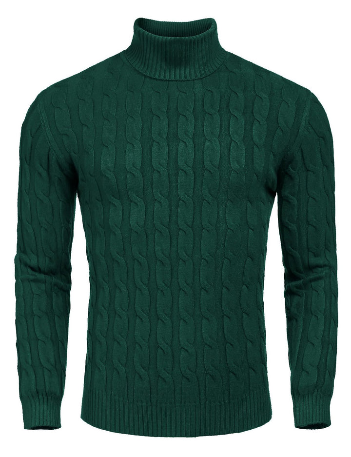 Men's fine knit sweater with high collar