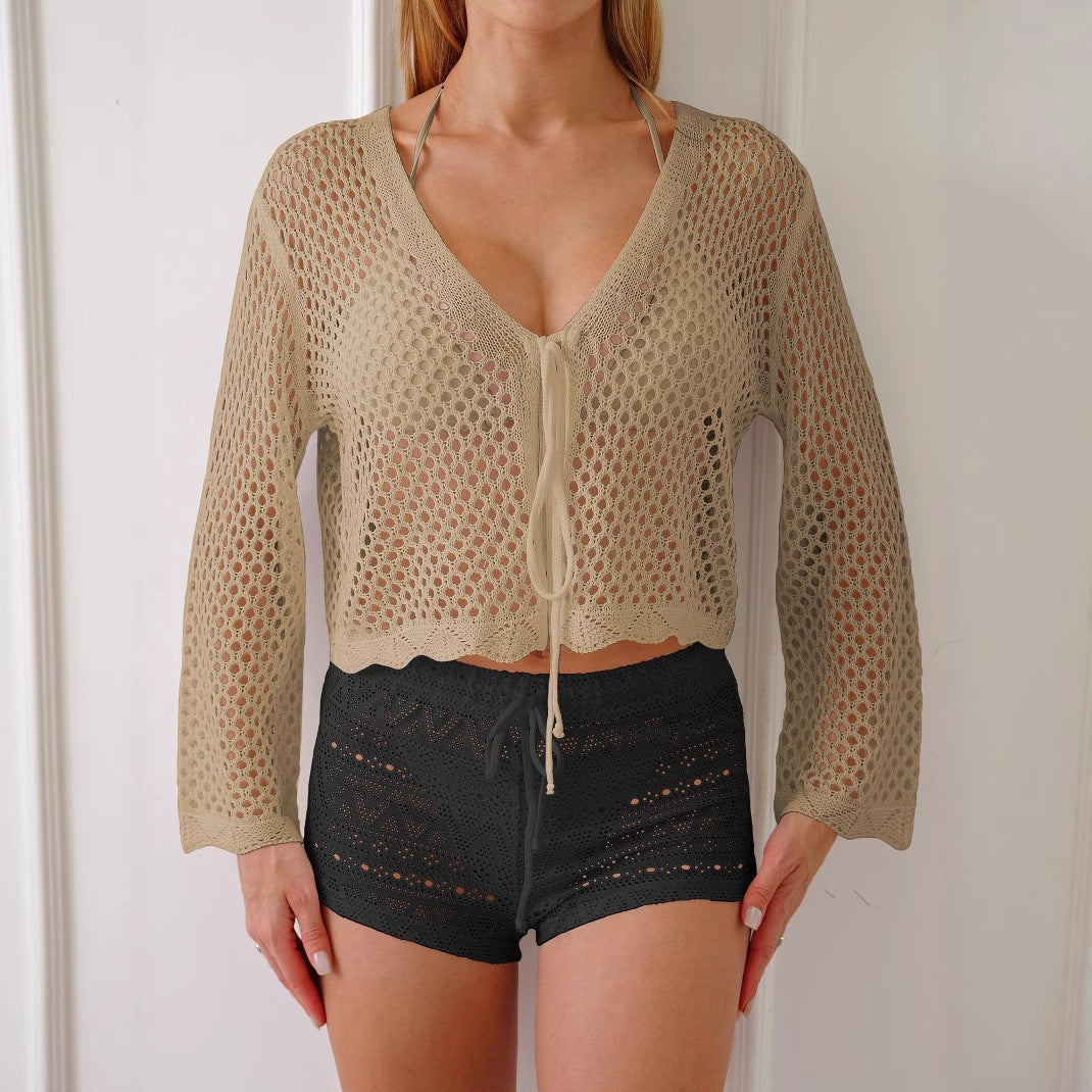 Ladies Airy Crochet Beach Pullover Mune Fashion
