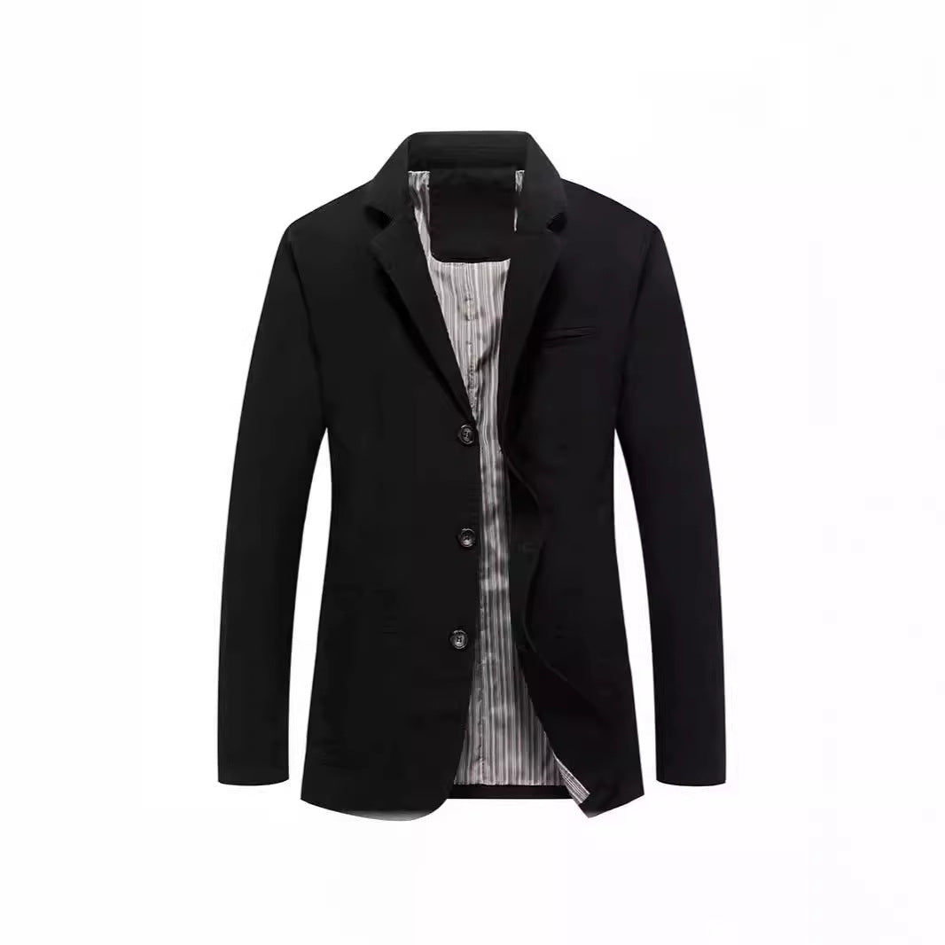 Men's jacket in casual style with three-button front and patch pockets Mune Fashion