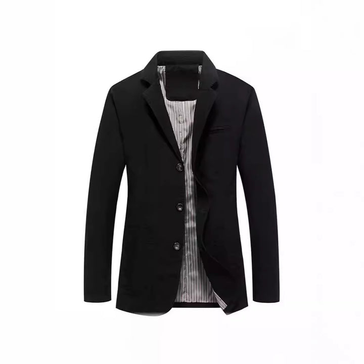 Men's jacket in casual style with three-button front and patch pockets Mune Fashion