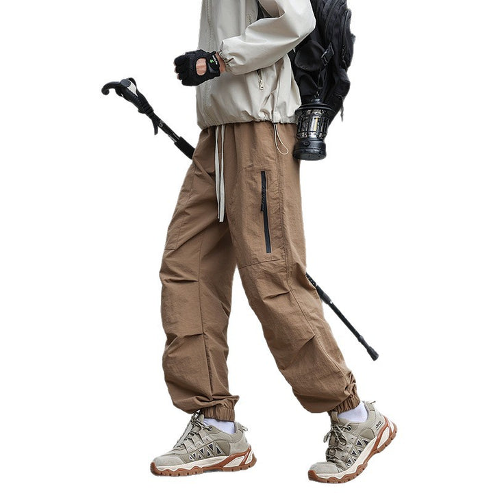 Men's Lightweight Technical Cargo Trekking Pants with Drawstring Waist, Zipper Pockets, and Elastic Hem Mune Fashion