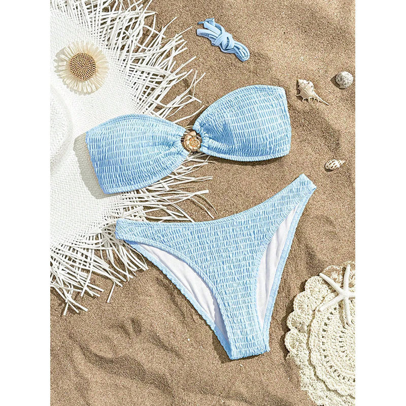 Women's bandeau bikini with intricate knot and elegant jewelry detail Mune Fashion