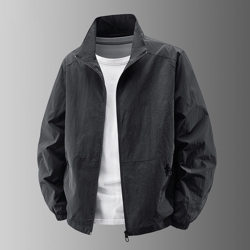 Men's Ultra-Lightweight Urban Windbreaker with Stand-Up Collar, Two-Way Zipper and Elastic Cuffs Mune Fashion