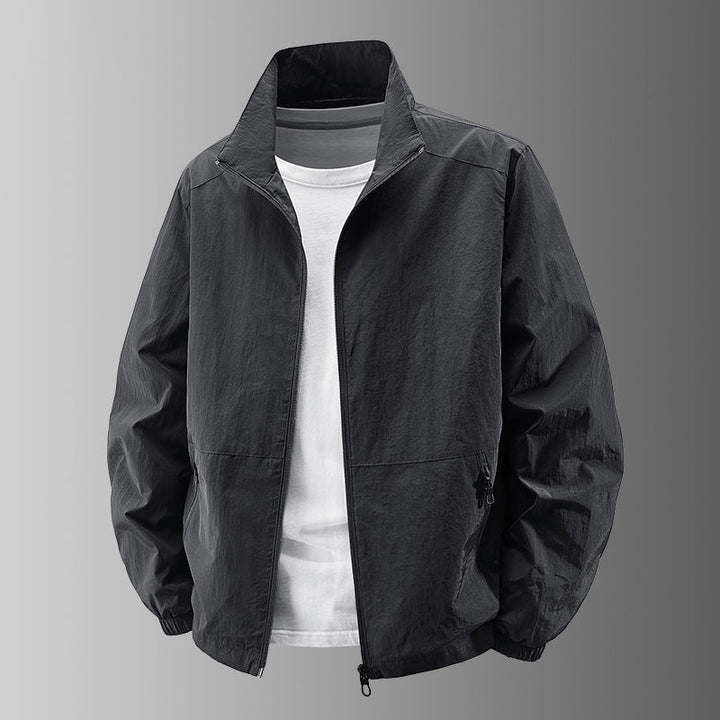 Men's Ultra-Lightweight Urban Windbreaker with Stand-Up Collar, Two-Way Zipper and Elastic Cuffs Mune Fashion