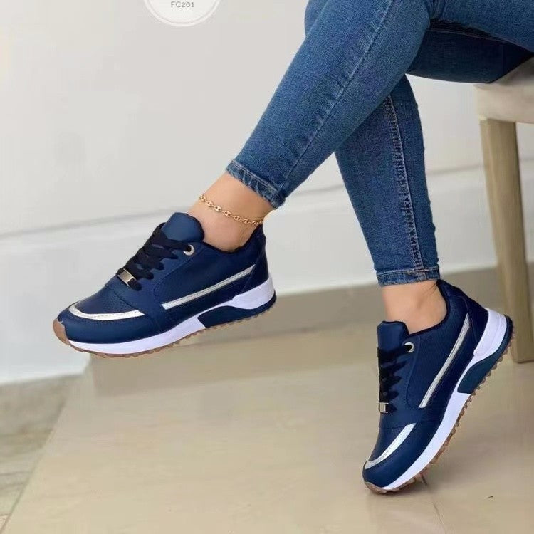 Damen Komfort-Keil-Sneaker im Retro-Sportstil Mune Fashion
