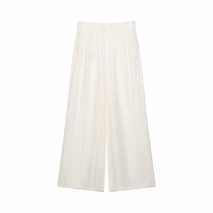 Ladies two-piece kimono top with waist belt and wide pleated pants Mune Fashion