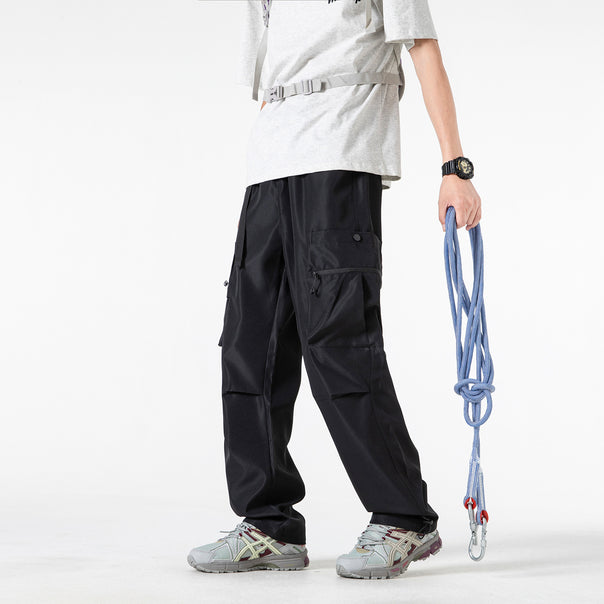 Herren Baggy‑Technische Cargo‑Hose mit integriertem Sicherheitsgurt und verstellbarem Saum Mune Fashion