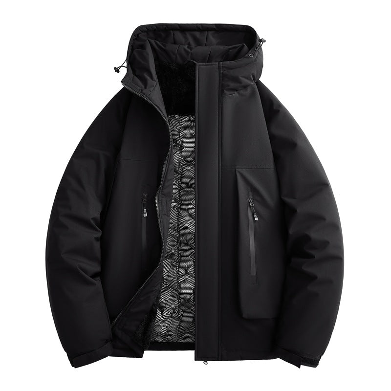 Men's water-repellent padded winter jacket with hood and soft fleece lining Mune Fashion