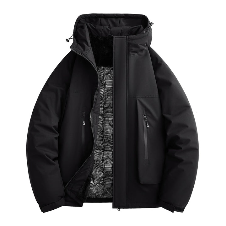 Men's water-repellent padded winter jacket with hood and soft fleece lining Mune Fashion