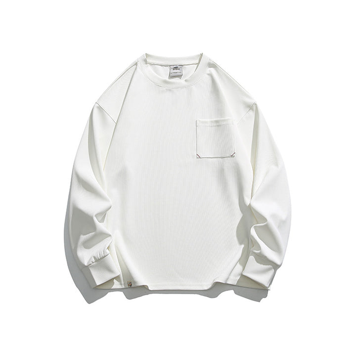 Unisex Oversize Rib Long Sleeve Shirt with Chest Pocket, Raglan Sleeves and Ribbed Cuffs Mune Fashion