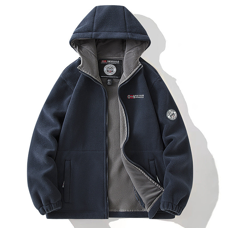 Unisex Hooded Fleece Jacket with warming Microfleece lining, continuous zipper and elastic cuffs Mune Fashion