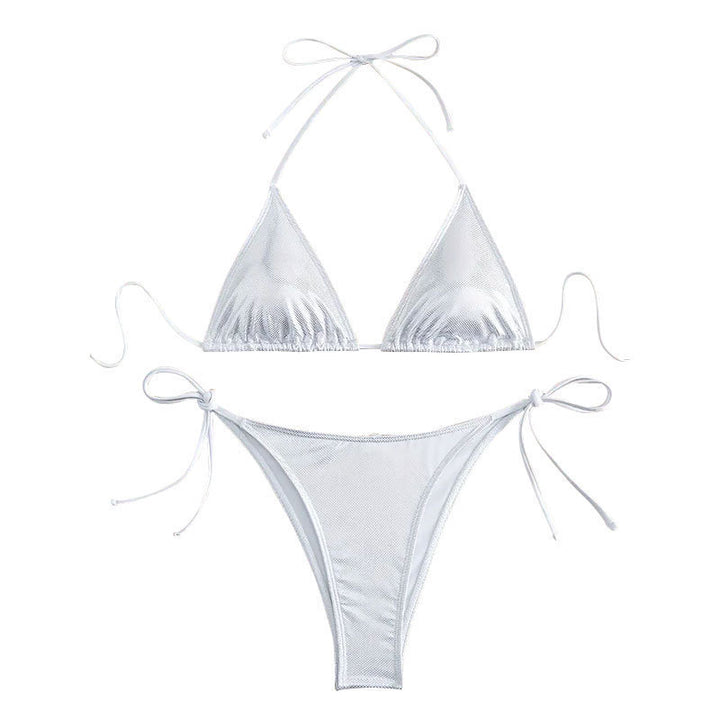 Women Triangle Bikini with Shiny Mesh Design Mune Fashion
