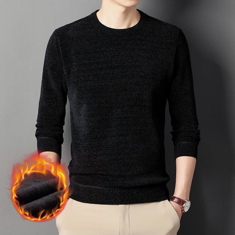 Men's fine knit thermal pullover with thermo fleece lining and slim fit Mune Fashion