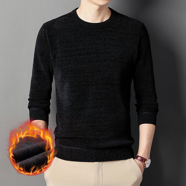 Men's fine knit thermal pullover with thermo fleece lining and slim fit Mune Fashion
