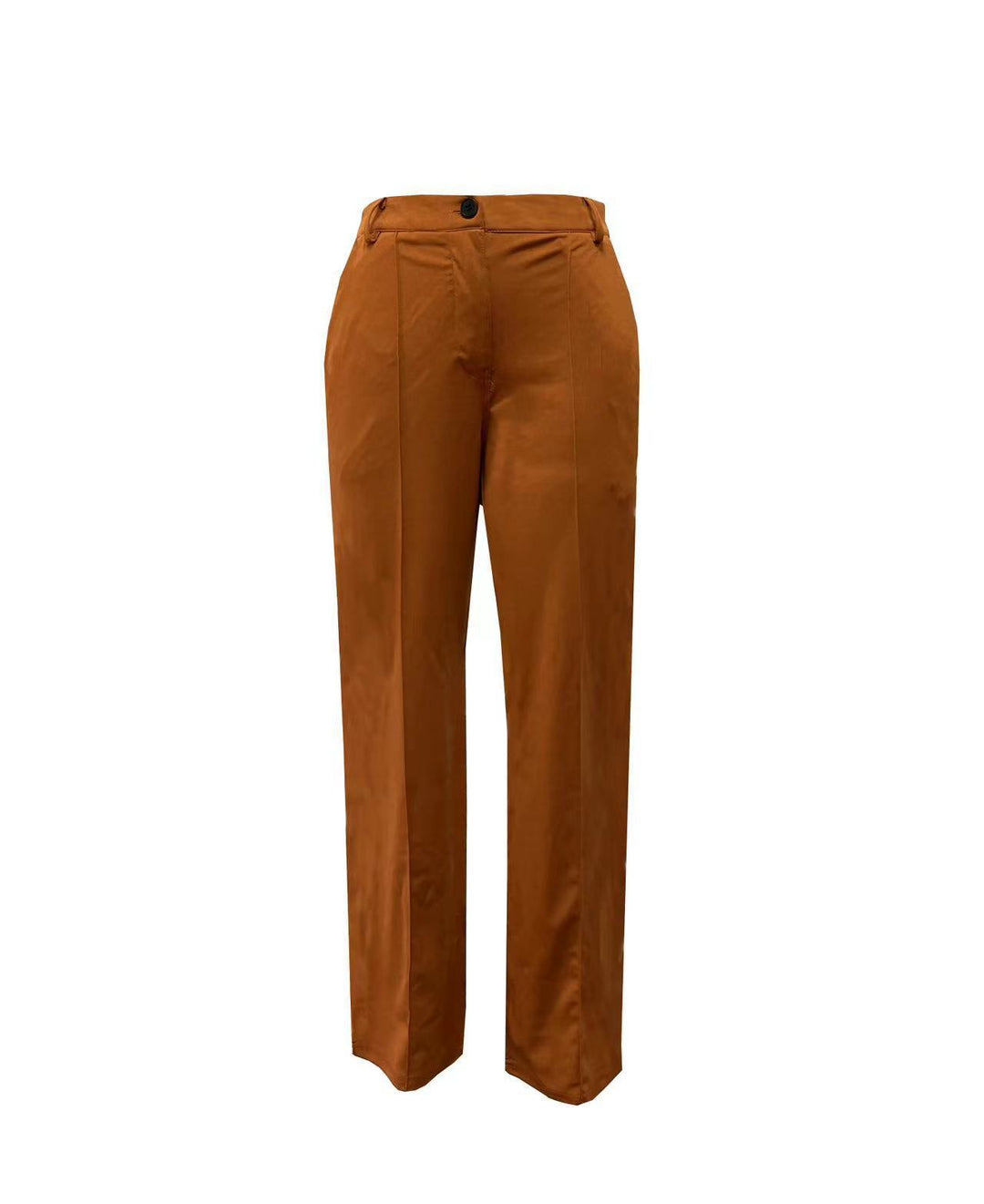 Women high-waisted straight-cut suit trousers with crease Mune Fashion