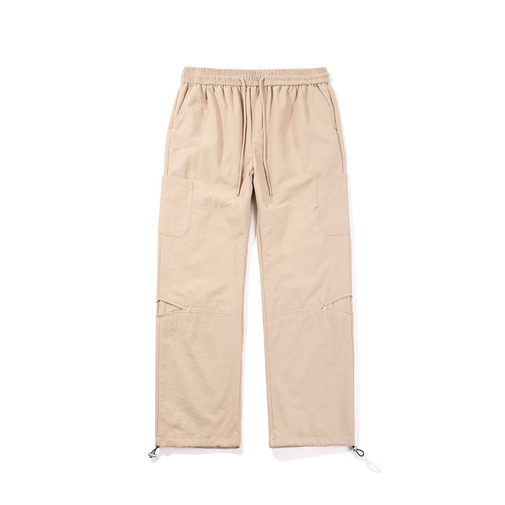 Men's Lightweight Ripstop Cargo Pants with Elastic Comfort Waistband, Knee Panels, and Adjustable Hem Mune Fashion