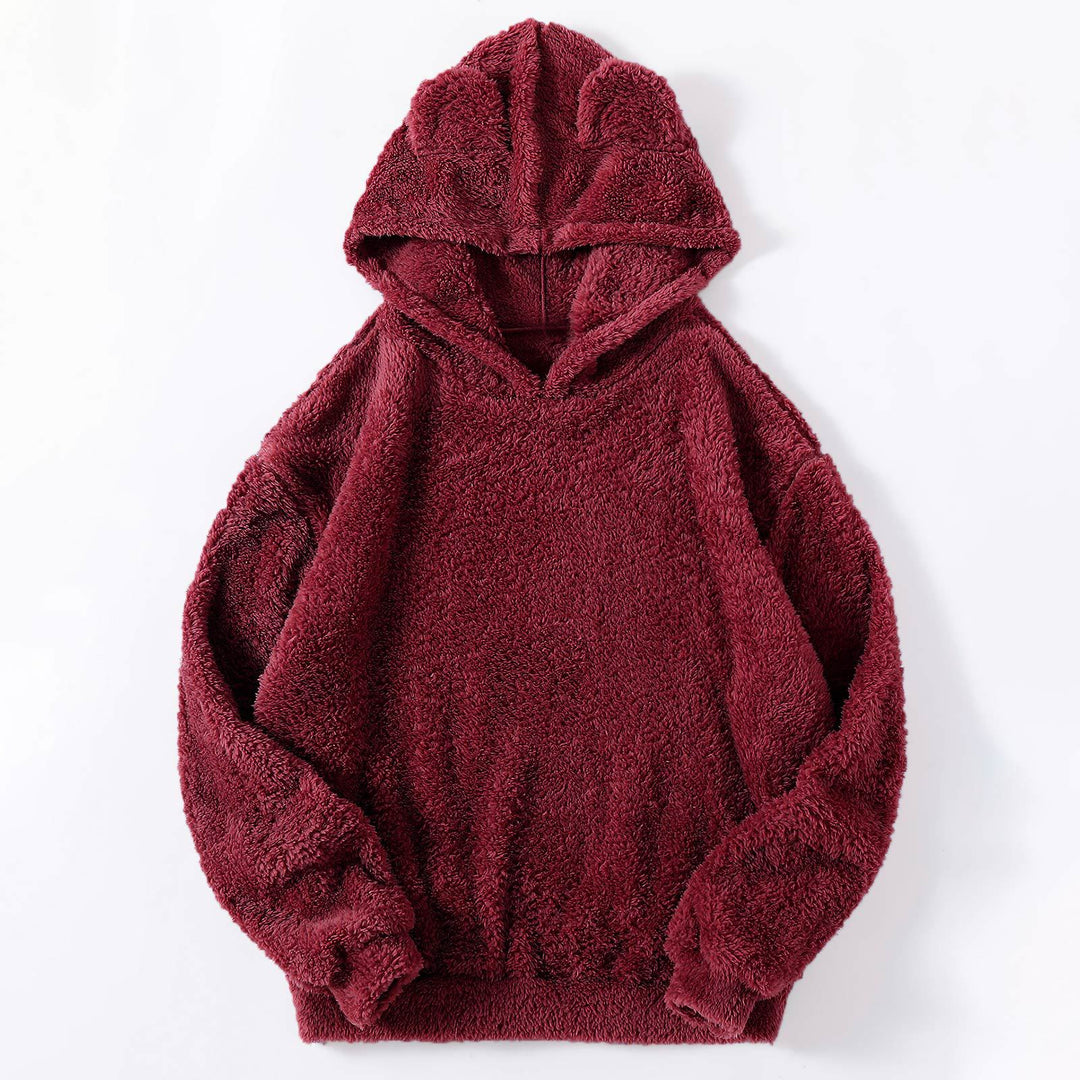 Ladies teddy hoodie with ears, elastic waistband and extra soft plush Mune Fashion
