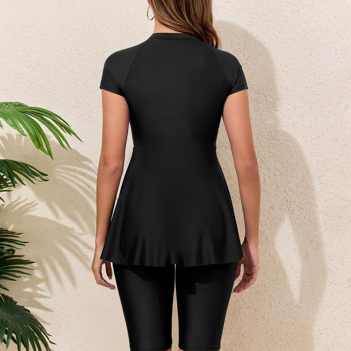 Women's swimsuit dress with zipper and matching shorts Mune Fashion