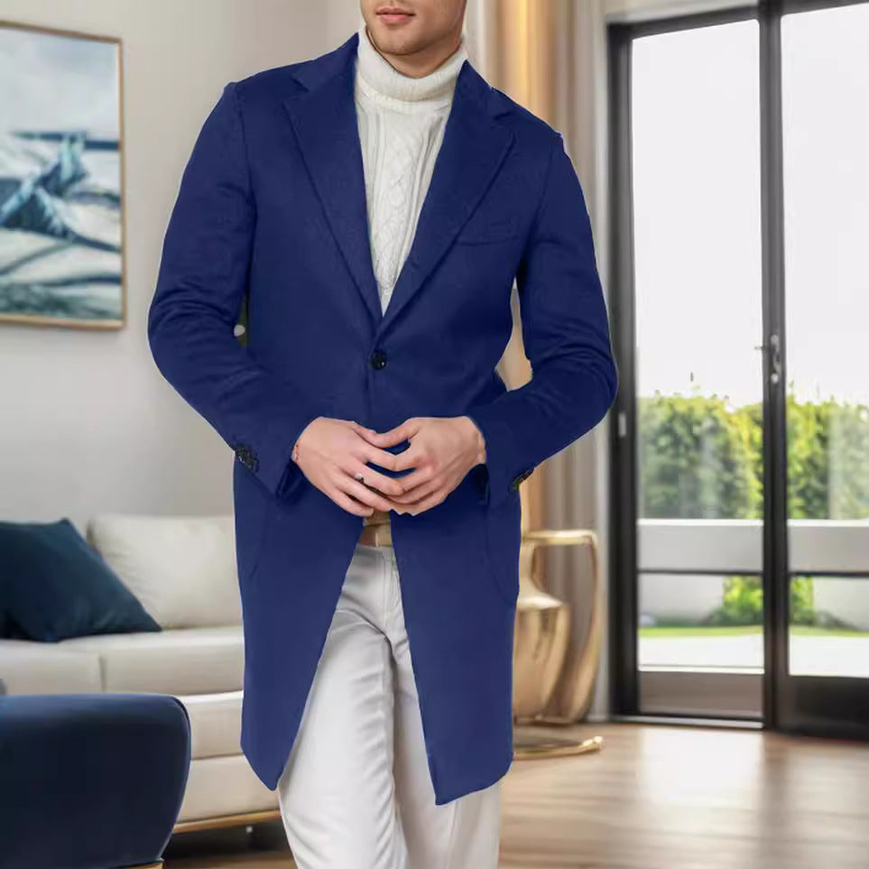 Men's Long Cut Single-Breasted Coat with Slim Silhouette Mune Fashion