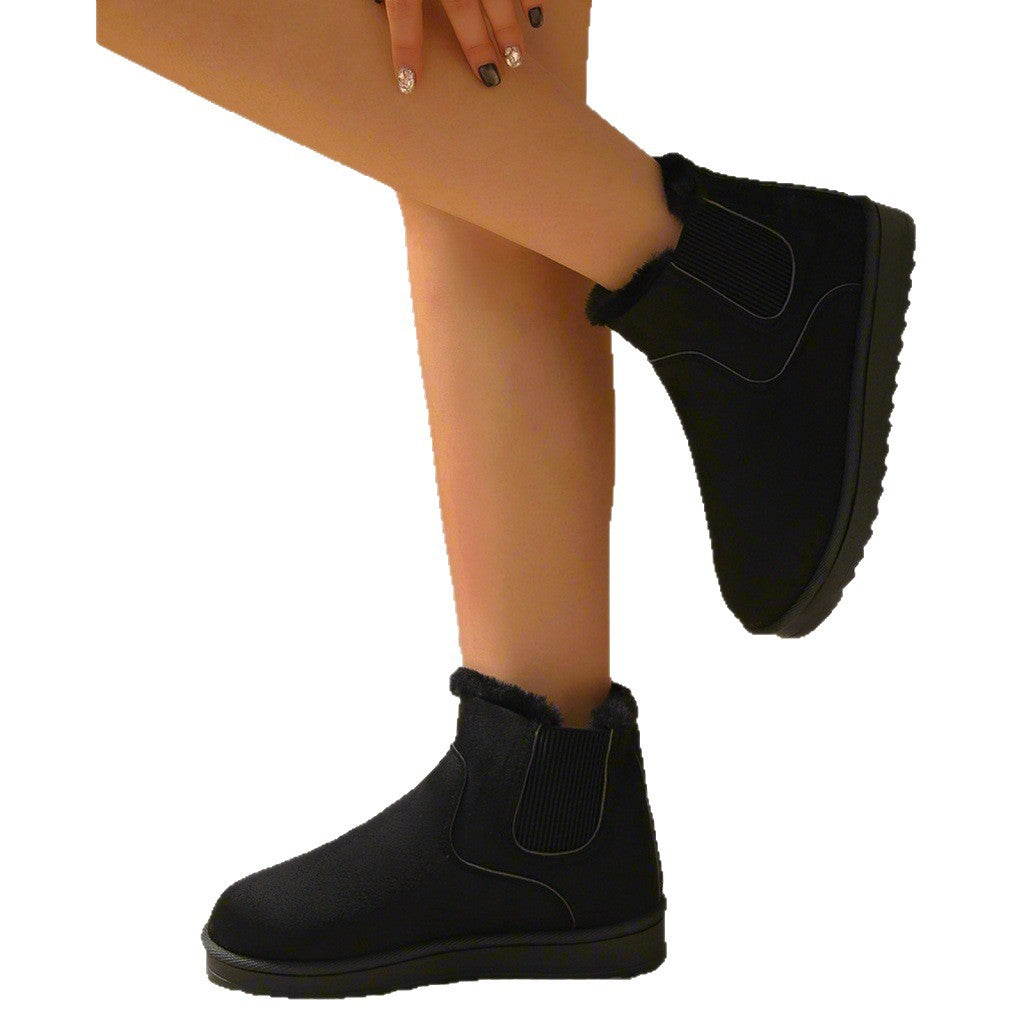Women's Insulated Chelsea Winter Booties with Elastic Insert and Teddy Fur Lining Mune Fashion