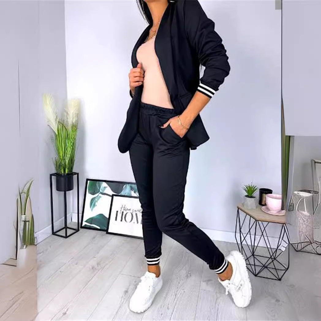 Ladies sporty-elegant blazer-jogging pants two-piece with elastic waistband and cuffs Mune Fashion