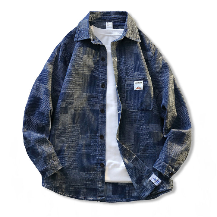 Men's Structured Overshirt Jacket in Cord with Patch Chest Pocket Mune Fashion