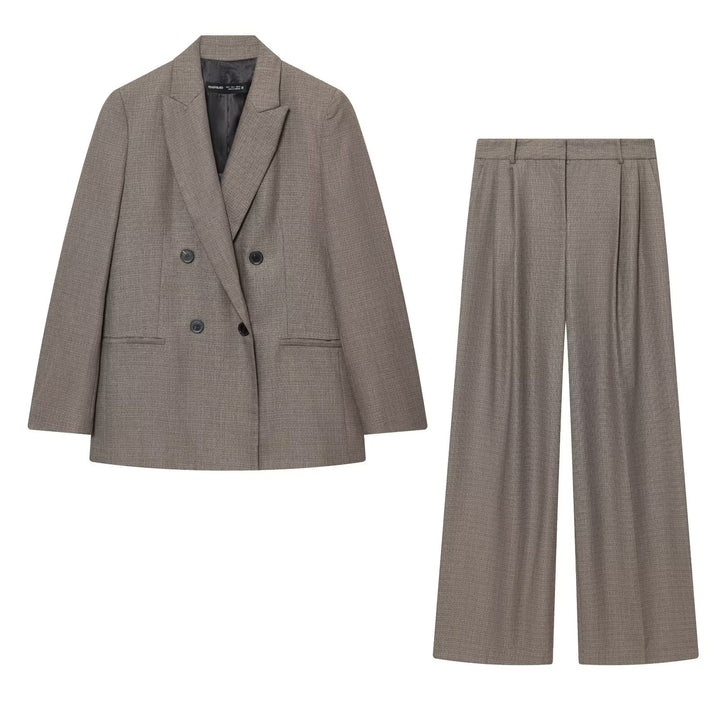 Women Wide-Cut High-Waist Pants with Pleats and Crease Mune Fashion
