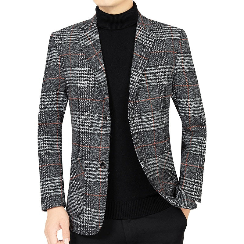 Men's Glencheck Blazer Slim Fit made of wool blend with subtle overcheck Mune Fashion